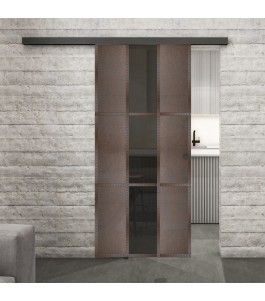 Glasschiebetür BLACK-LINE Loft Rosteisen | Glastuershop24