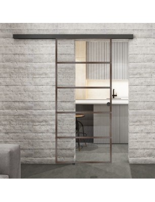 Glasschiebetür BLACK-LINE Loft Rosteisen | Glastuershop24