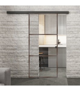 Glasschiebetür BLACK-LINE Loft Rosteisen | Glastuershop24