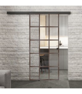 Glasschiebetür BLACK-LINE Loft Rosteisen | Glastuershop24