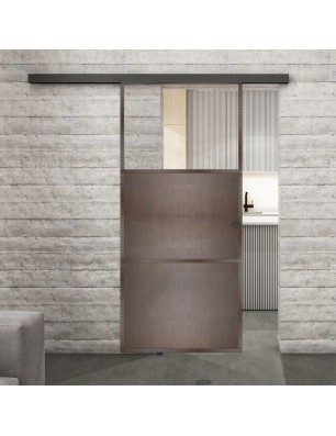 Glasschiebetür BLACK-LINE Loft Rosteisen | Glastuershop24