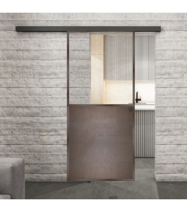 Glasschiebetür BLACK-LINE Loft Rosteisen | Glastuershop24