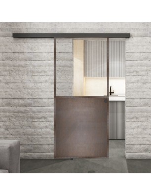 Glasschiebetür BLACK-LINE Loft Rosteisen | Glastuershop24