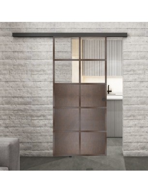 Glasschiebetür BLACK-LINE Loft Rosteisen | Glastuershop24