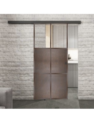 Glasschiebetür BLACK-LINE Loft Rosteisen | Glastuershop24