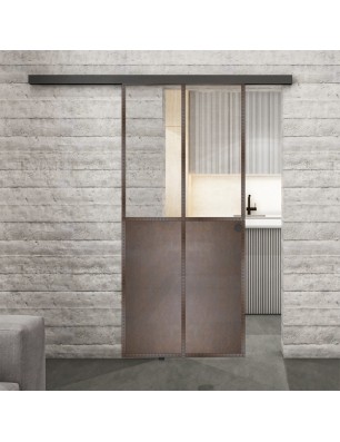 Glasschiebetür BLACK-LINE Loft Rosteisen | Glastuershop24