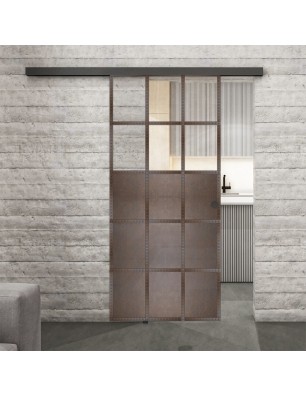 Glasschiebetür BLACK-LINE Loft Rosteisen | Glastuershop24