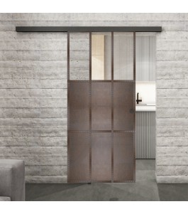 Glasschiebetür BLACK-LINE Loft Rosteisen | Glastuershop24