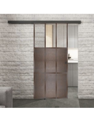 Glasschiebetür BLACK-LINE Loft Rosteisen | Glastuershop24