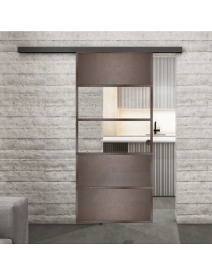Glasschiebetür BLACK-LINE Loft Rosteisen | Glastuershop24