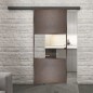 Glasschiebetür BLACK-LINE Loft Rosteisen Genietet 27 Auf Klarglas
