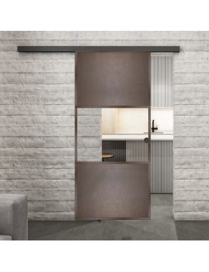 Glasschiebetür BLACK-LINE Loft Rosteisen | Glastuershop24