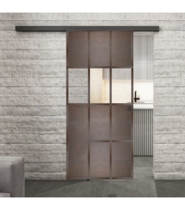 Glasschiebetür BLACK-LINE Loft Rosteisen | Glastuershop24