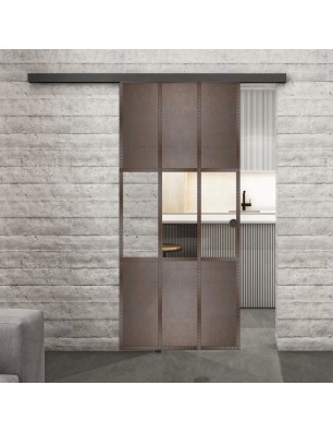 Glasschiebetür BLACK-LINE Loft Rosteisen | Glastuershop24