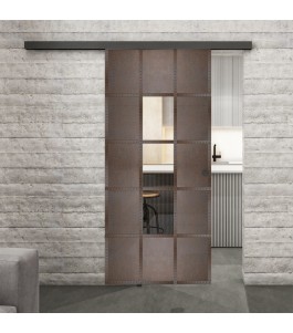 Glasschiebetür BLACK-LINE Loft Rosteisen | Glastuershop24