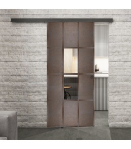Glasschiebetür BLACK-LINE Loft Rosteisen | Glastuershop24