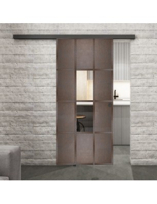 Glasschiebetür BLACK-LINE Loft Rosteisen | Glastuershop24