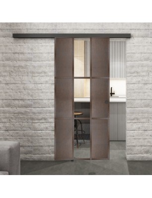 Glasschiebetür BLACK-LINE Loft Rosteisen | Glastuershop24