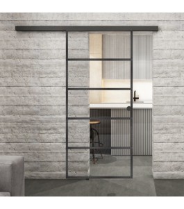Glasschiebetür BLACK-LINE Loft Schwarzeisen | Glastuershop24