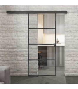 Glasschiebetür BLACK-LINE Loft Schwarzeisen | Glastuershop24