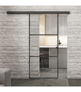 Glasschiebetür BLACK-LINE Loft Schwarzeisen | Glastuershop24