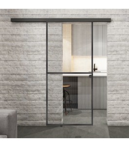 Glasschiebetür BLACK-LINE Loft Schwarzeisen | Glastuershop24