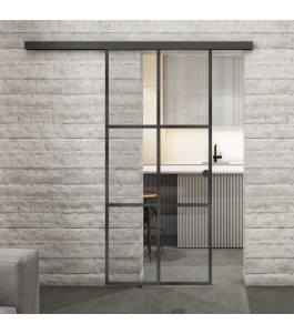 Glasschiebetür BLACK-LINE Loft Schwarzeisen | Glastuershop24