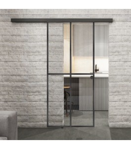Glasschiebetür BLACK-LINE Loft Schwarzeisen | Glastuershop24