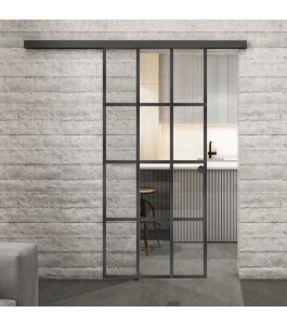 Glasschiebetür BLACK-LINE Loft Schwarzeisen | Glastuershop24