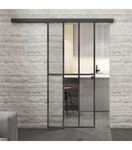 Glasschiebetür BLACK-LINE Loft Schwarzeisen | Glastuershop24