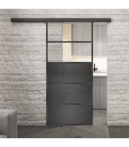 Glasschiebetür BLACK-LINE Loft Schwarzeisen | Glastuershop24