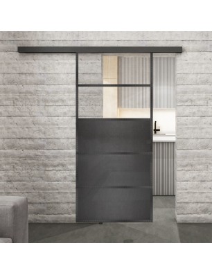 Glasschiebetür BLACK-LINE Loft Schwarzeisen | Glastuershop24