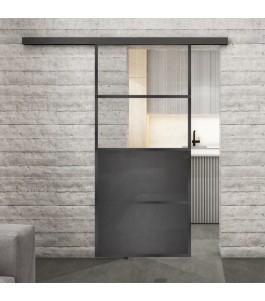Glasschiebetür BLACK-LINE Loft Schwarzeisen | Glastuershop24