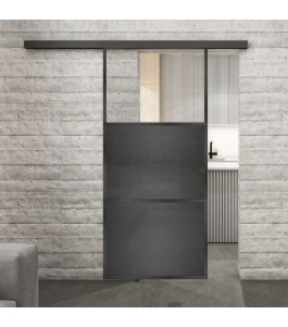 Glasschiebetür BLACK-LINE Loft Schwarzeisen | Glastuershop24