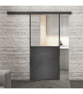 Glasschiebetür BLACK-LINE Loft Schwarzeisen | Glastuershop24