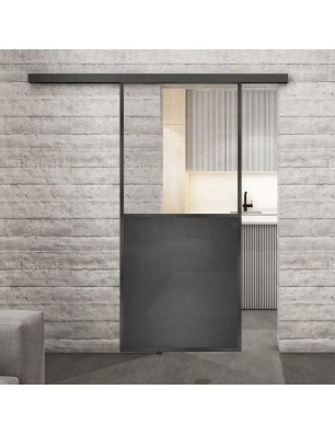 Glasschiebetür BLACK-LINE Loft Schwarzeisen | Glastuershop24