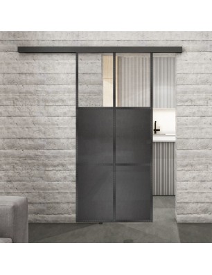 Glasschiebetür BLACK-LINE Loft Schwarzeisen | Glastuershop24