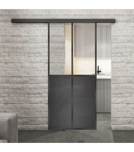 Glasschiebetür BLACK-LINE Loft Schwarzeisen | Glastuershop24