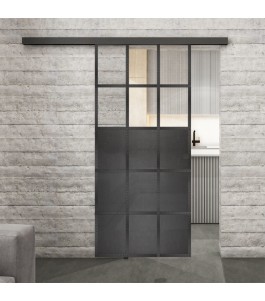 Glasschiebetür BLACK-LINE Loft Schwarzeisen | Glastuershop24