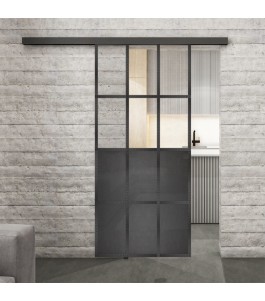 Glasschiebetür BLACK-LINE Loft Schwarzeisen | Glastuershop24