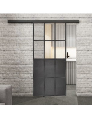 Glasschiebetür BLACK-LINE Loft Schwarzeisen | Glastuershop24