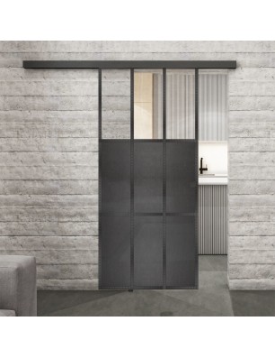 Glasschiebetür BLACK-LINE Loft Schwarzeisen | Glastuershop24