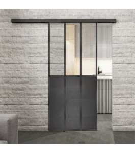 Glasschiebetür BLACK-LINE Loft Schwarzeisen | Glastuershop24