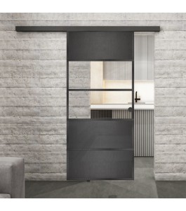 Glasschiebetür BLACK-LINE Loft Schwarzeisen | Glastuershop24