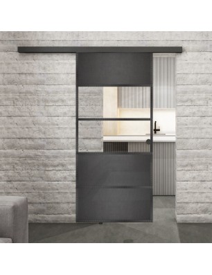 Glasschiebetür BLACK-LINE Loft Schwarzeisen | Glastuershop24
