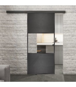 Glasschiebetür BLACK-LINE Loft Schwarzeisen | Glastuershop24