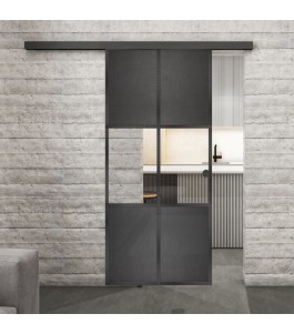 Glasschiebetür BLACK-LINE Loft Schwarzeisen | Glastuershop24