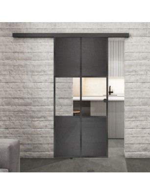 Glasschiebetür BLACK-LINE Loft Schwarzeisen | Glastuershop24