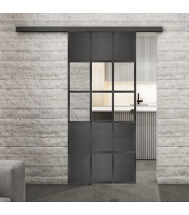 Glasschiebetür BLACK-LINE Loft Schwarzeisen | Glastuershop24