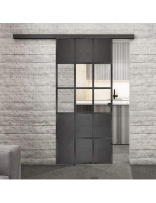Glasschiebetür BLACK-LINE Loft Schwarzeisen | Glastuershop24